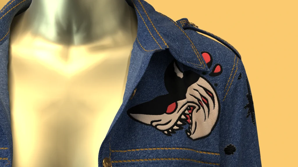 Seafarer's Serenade - Embroidered Denim Jacket made in Clo3D