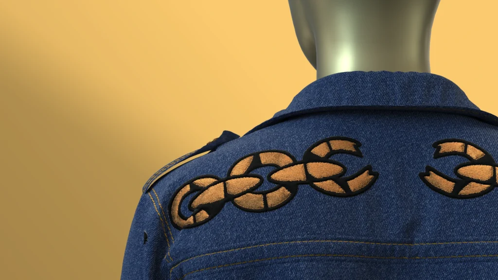 Seafarer's Serenade - Embroidered Denim Jacket made in Clo3D